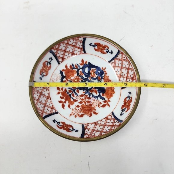 VTG‎ Japanese PorcelainWare Pewter Encased Bowl ACF Hong Kong Flower Bowl - Picture 6 of 8